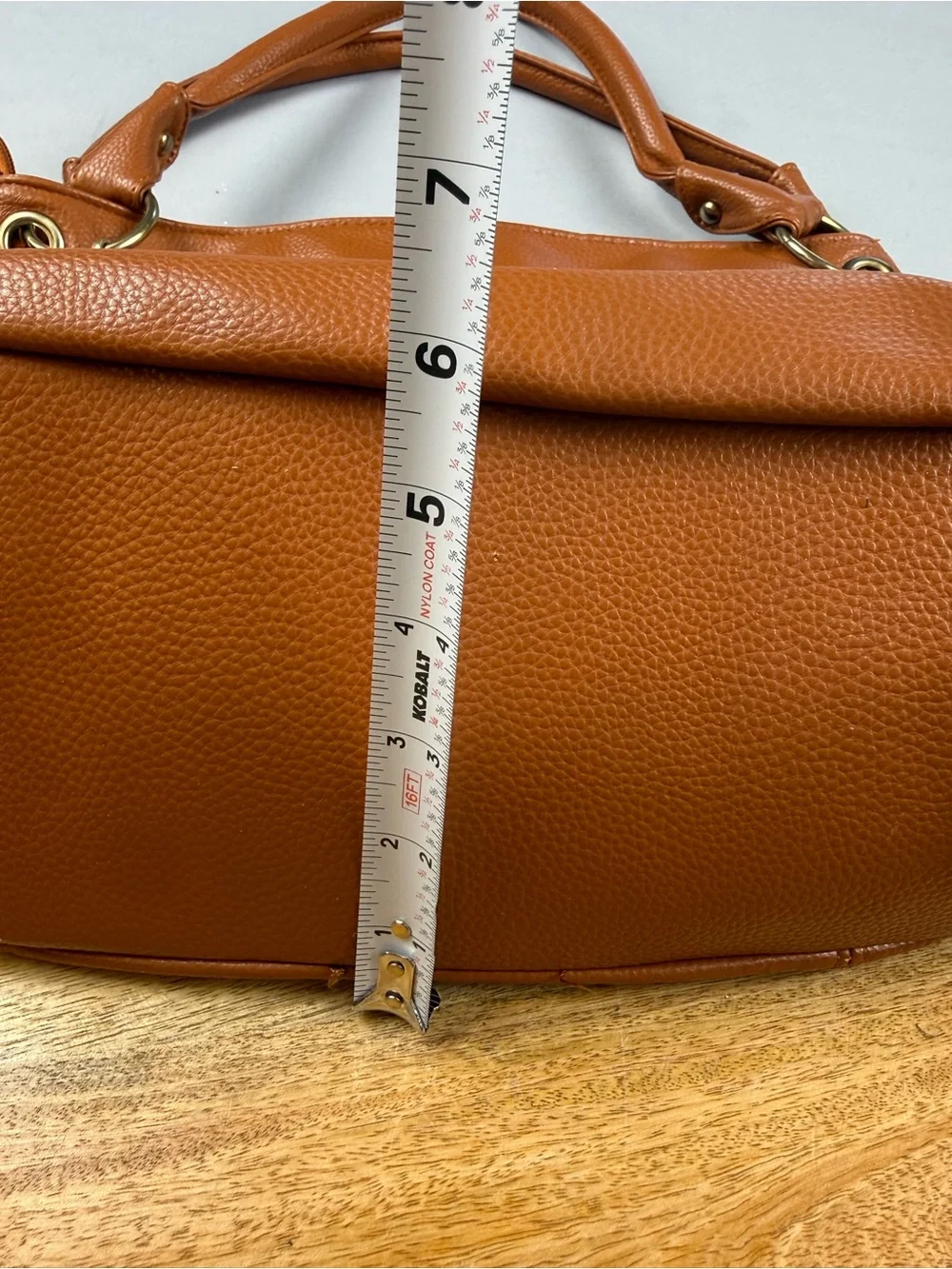 Lollie Closet Cognac Faux Leather Slouch Hobo Tote Tassel Shoulder Bag